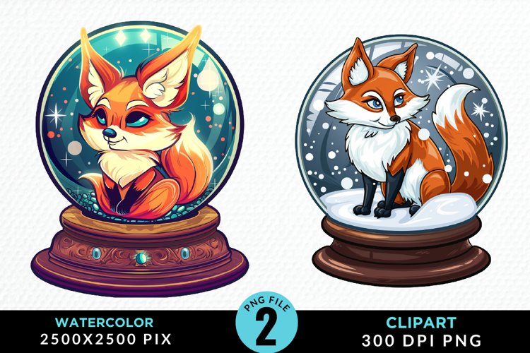 Cute Watercolor Fox Clipart Image 10