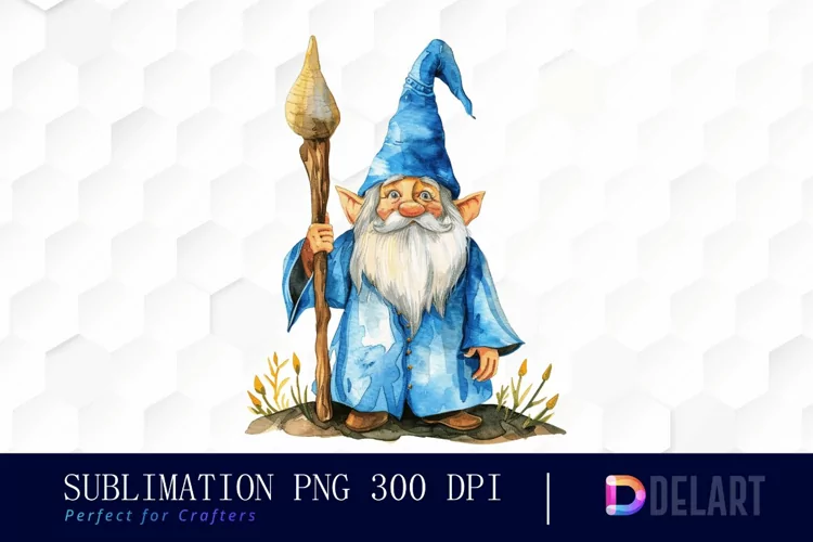 Wizard Gnome Sublimation PNG Clipart