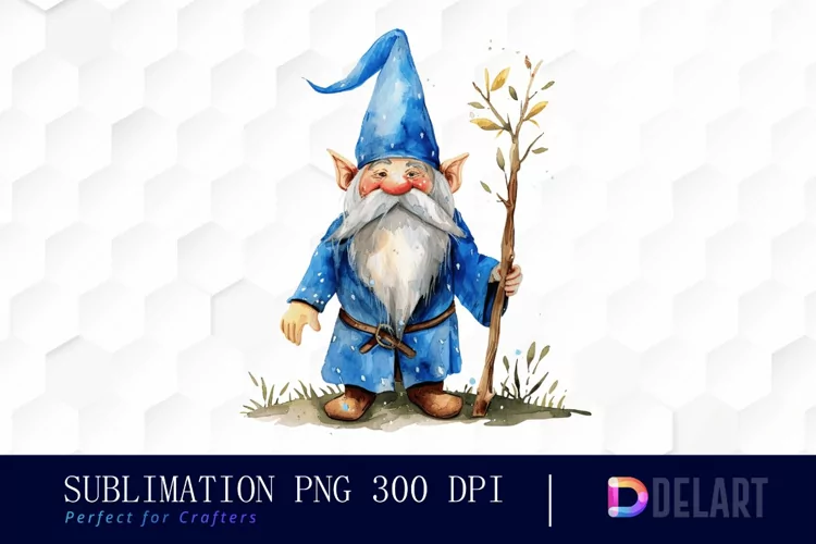 Wizard Gnome Watercolor Clipart
