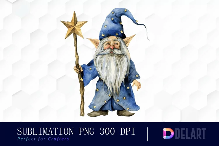 Wizard Gnome Sublimation PNG Clipart