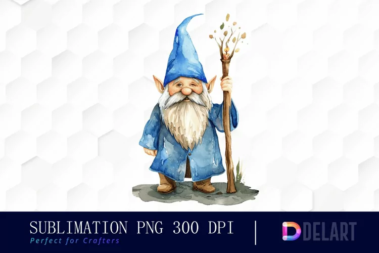 Wizard Gnome Sublimation PNG Clipart