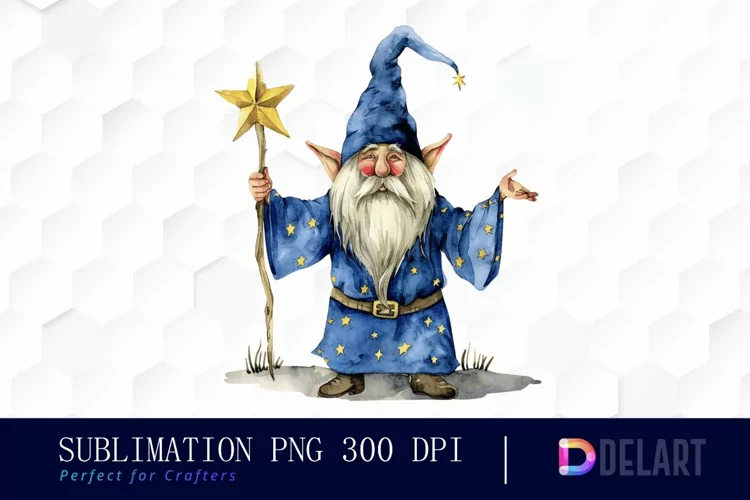 Wizard Gnome Watercolor Clipart