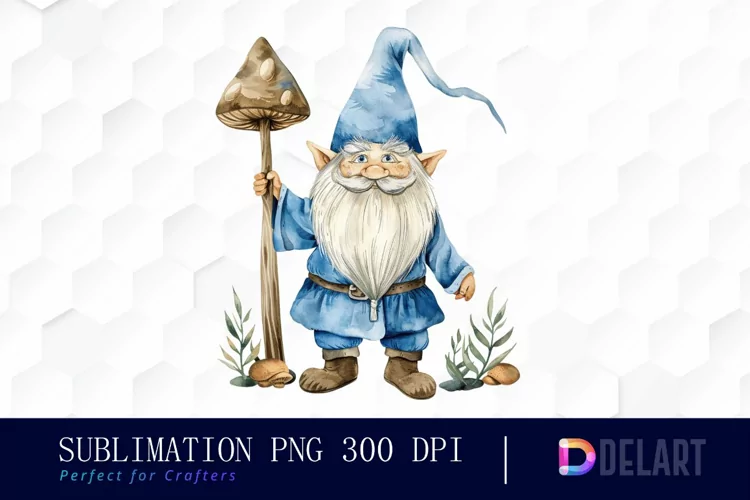 Wizard Gnome Watercolor Clipart