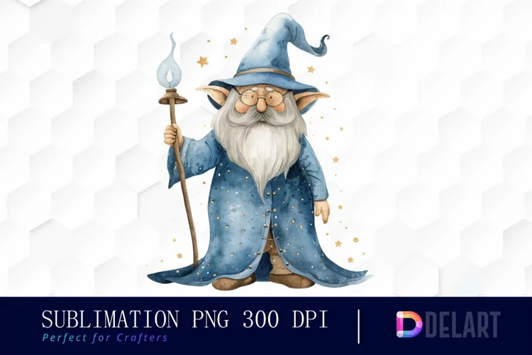 Wizard Gnome Watercolor Clipart
