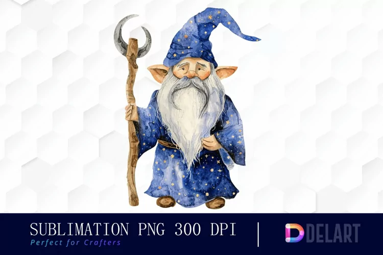 Wizard Gnome Sublimation PNG Clipart