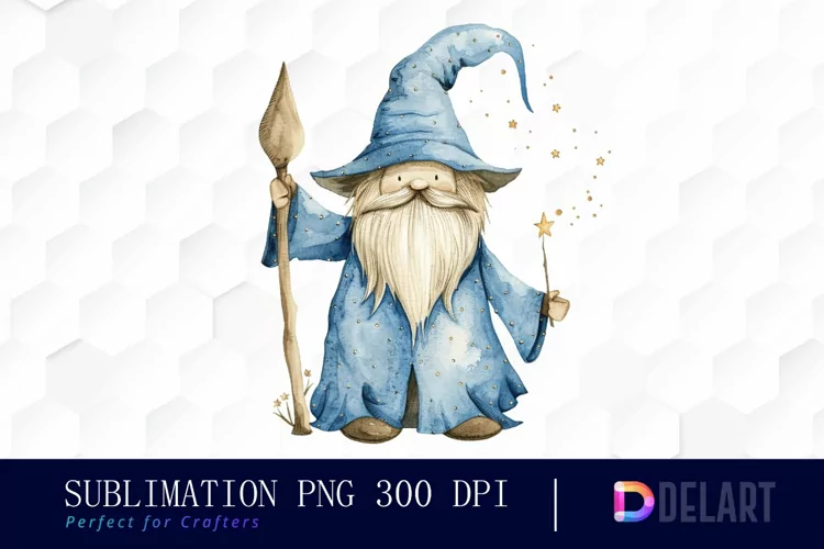 Wizard Gnome Watercolor Clipart