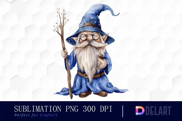 Wizard Gnome Watercolor Clipart