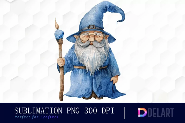 Wizard Gnome Watercolor Clipart