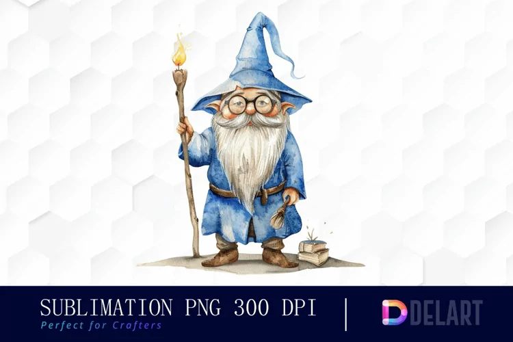 Wizard Gnome Watercolor Clipart
