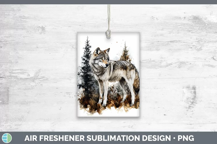 Watercolor Wolf Air Freshener Sublimation Car Freshener Desi