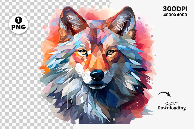 Watercolor wolf png