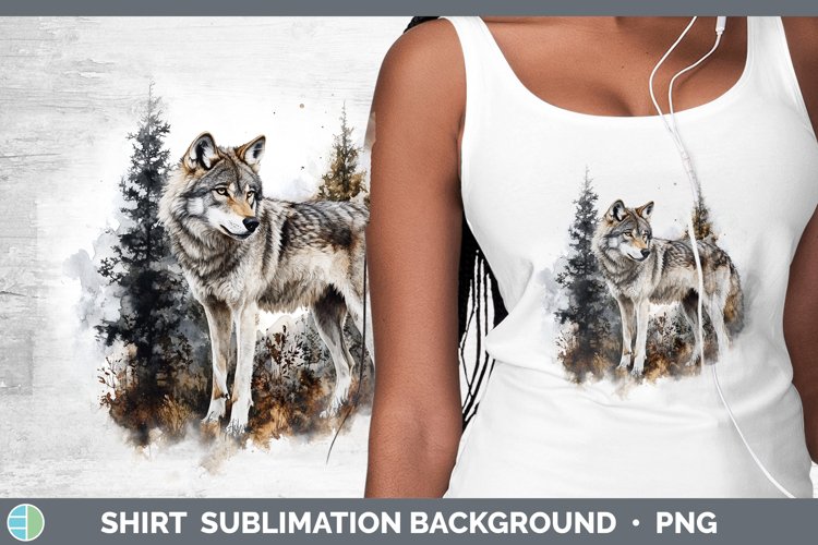 Watercolor Wolf Shirt Sublimation Sublimation Background Des