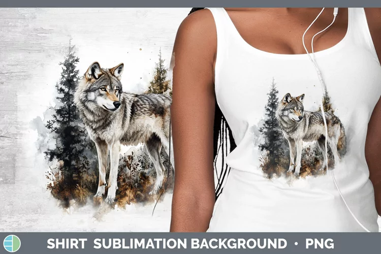 Watercolor Wolf Shirt Sublimation Sublimation Background Des