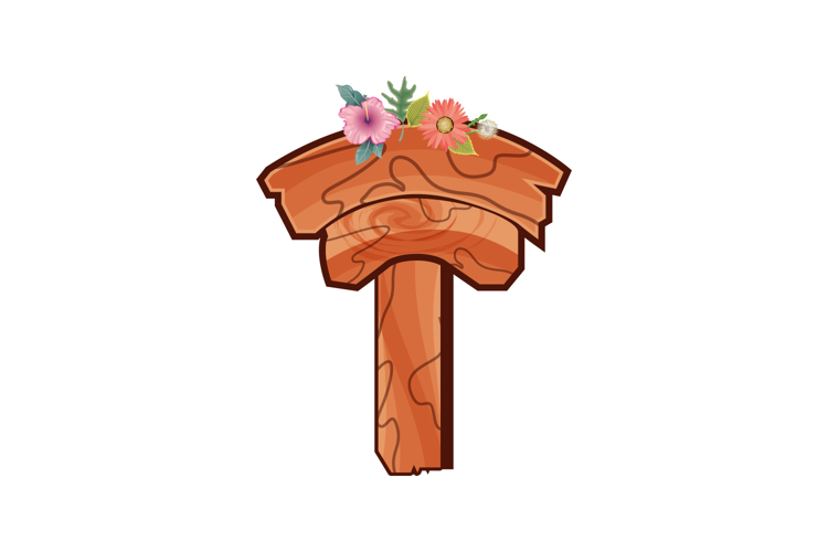 Watercolor wooden signboard empty blank design