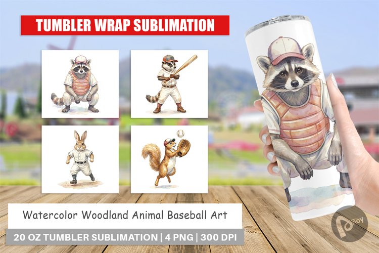 Woodland Animal Baseball Tumbler