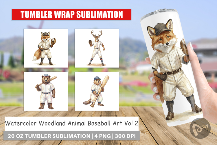 Woodland Animal Baseball Tumbler