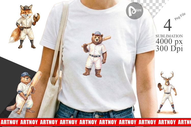 Woodland Animal Baseball Sublimation