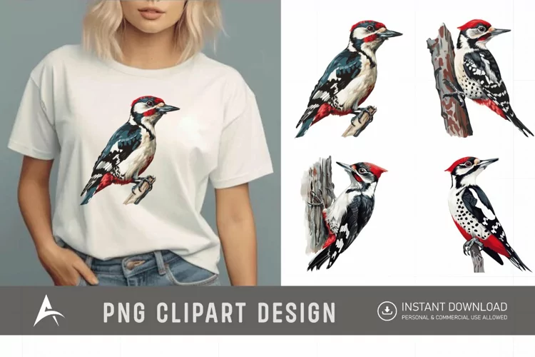 Watercolor Woodpecker Clipart