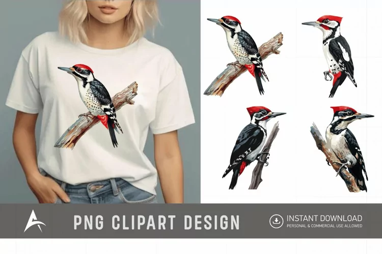 Watercolor Woodpecker Clipart