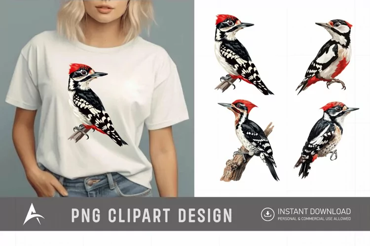 Watercolor Woodpecker Clipart