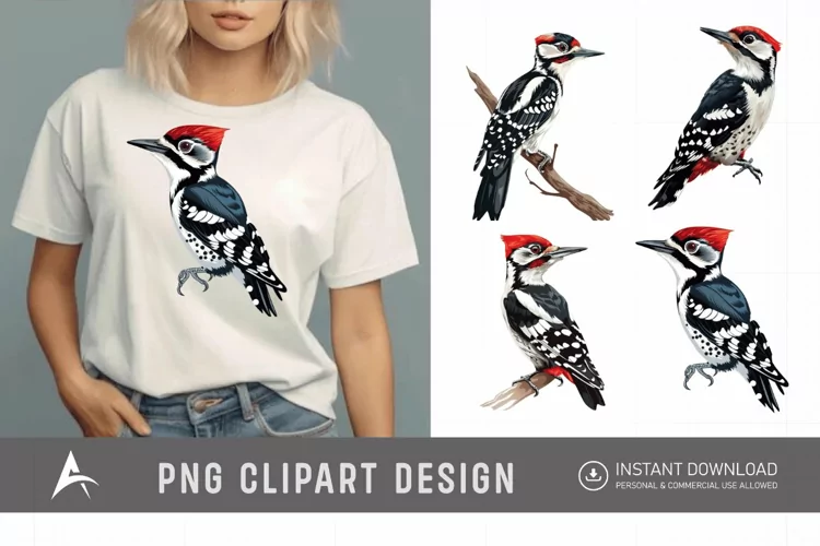 Watercolor Woodpecker Clipart