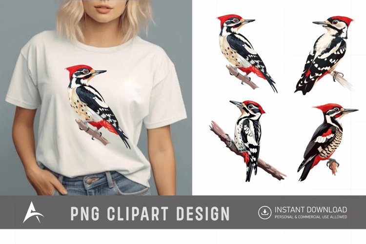Watercolor Woodpecker Clipart