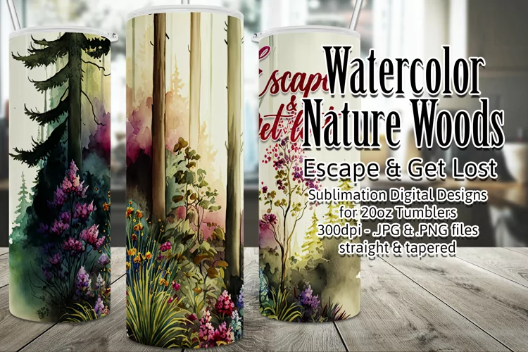 Escape and Get Lost Nature Tumbler, Sublimation 20oz Tumbler