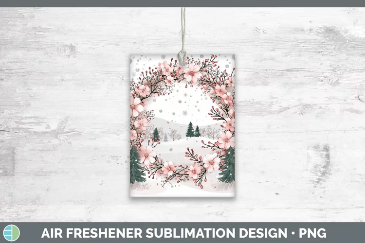 Watercolor Wreath Air Freshener Sublimation Car Freshener De