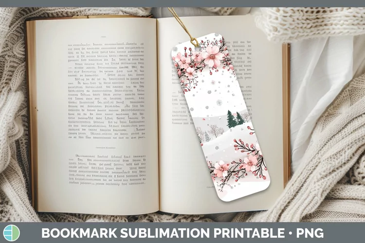 Watercolor Wreath Bookmark Sublimation Printable Designs