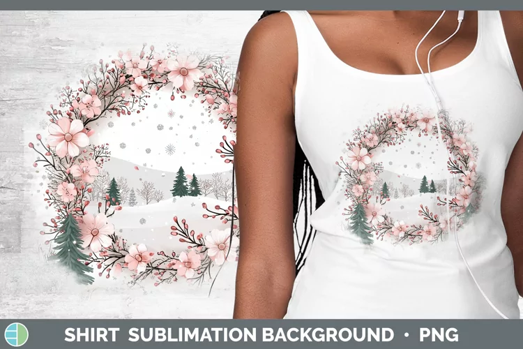 Watercolor Wreath Shirt Sublimation Sublimation Background D
