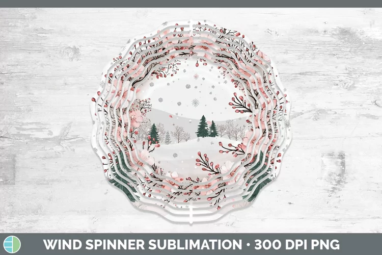 Watercolor Wreath Wind Spinner Sublimation Spinner Designs