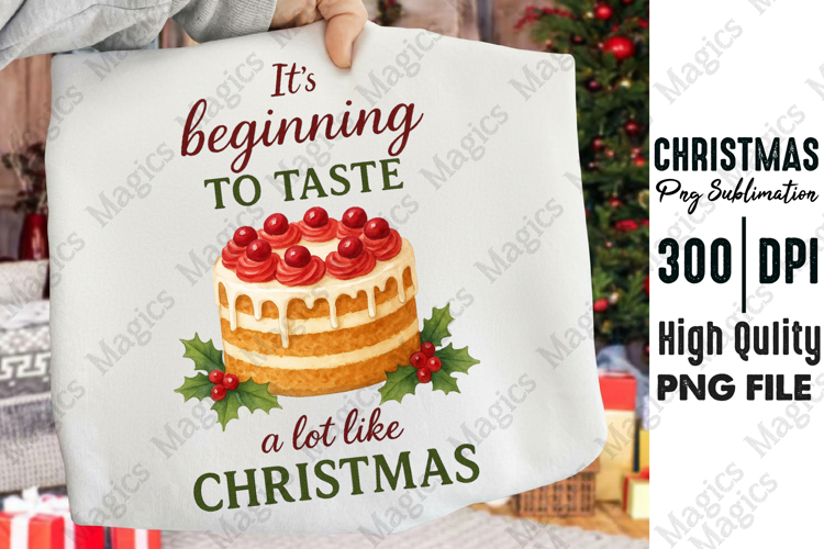 Watercolor Xmas Cake Sublimation