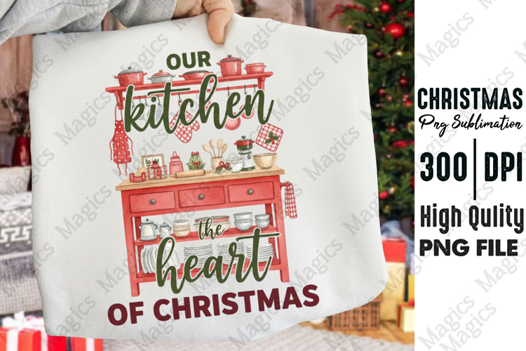 Watercolor Xmas Kitchen Sublimation