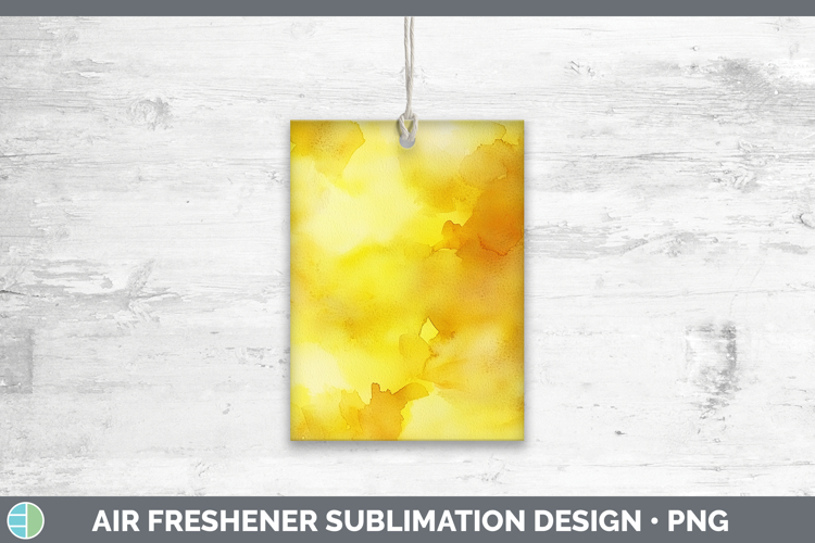 Watercolor Yellow Air Freshener Sublimation Car Freshener De