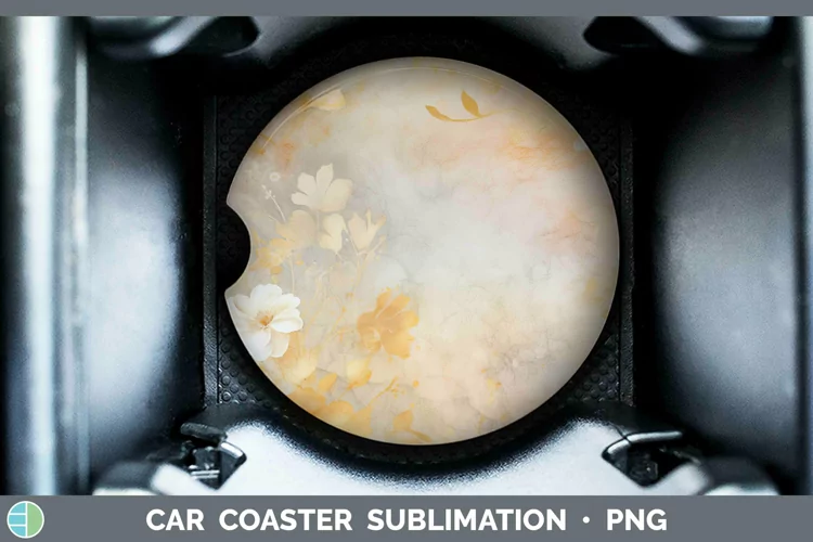 Watercolor Yellow Car Coaster Sublimation Coaster Designs