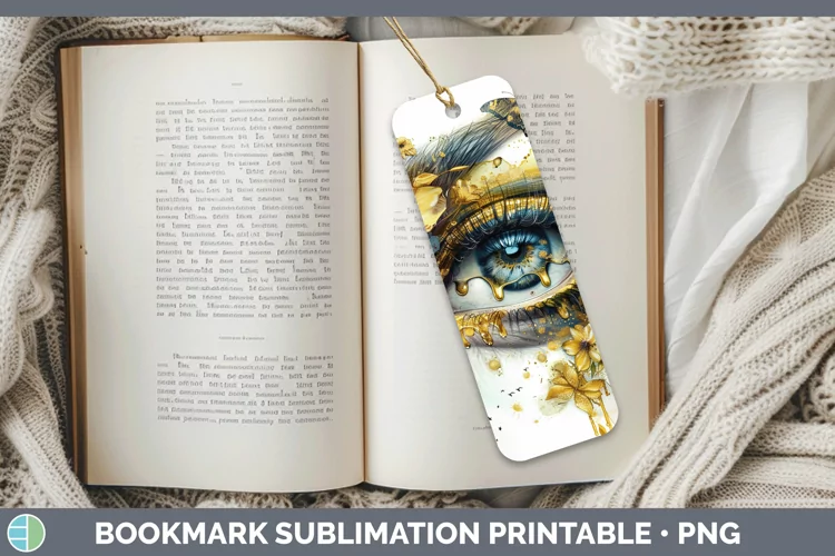 Watercolor Yellow Eye Bookmark Sublimation Printable Designs