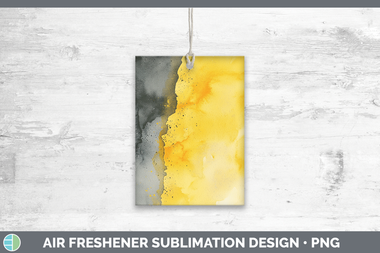 Watercolor Yellow Gray Air Freshener Sublimation Car Freshen