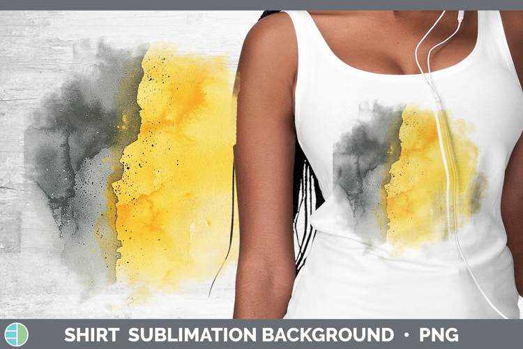 Watercolor Yellow Gray Shirt Sublimation Sublimation Backgro