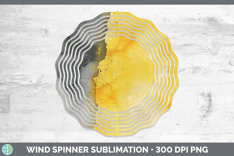 Watercolor Yellow Gray Wind Spinner Sublimation Spinner Desi