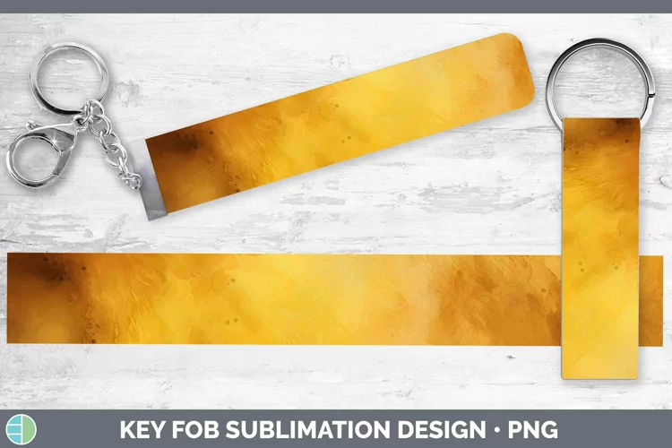 Watercolor Yellow Key Fob Sublimation Wristlet Designs