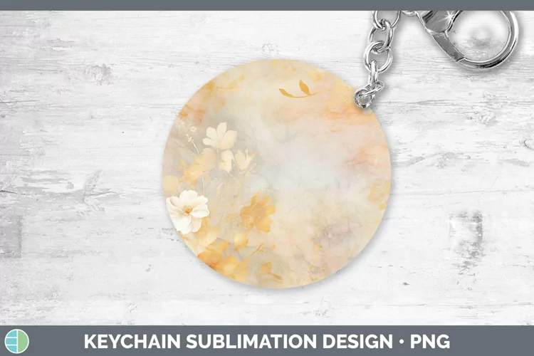 Watercolor Yellow Keychain Sublimation Keyring Designs