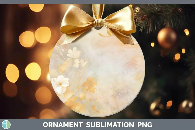 Watercolor Yellow Ornament Sublimation Bauble Designs