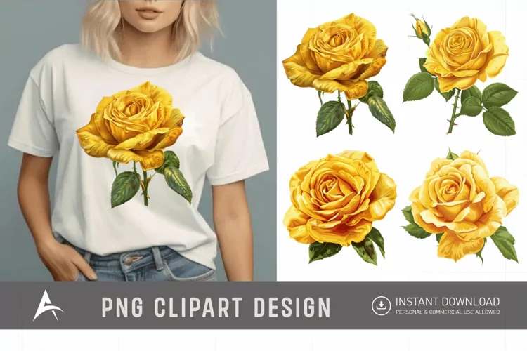 Watercolor Yellow Rose Clipart