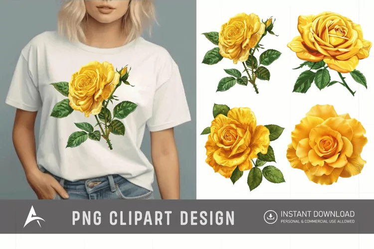 Watercolor Yellow Rose Clipart