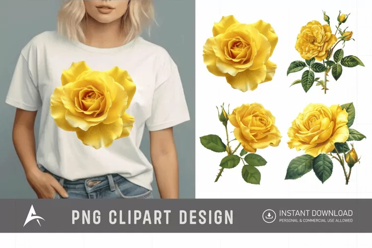 Watercolor Yellow Rose Clipart