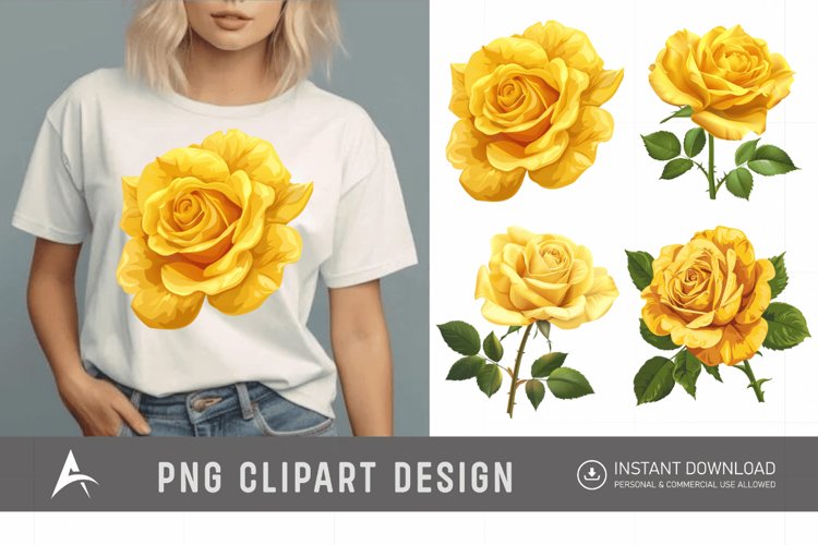 Yellow Rose Clipart Image 5
