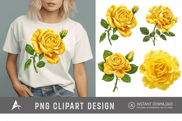 Watercolor Yellow Rose Clipart