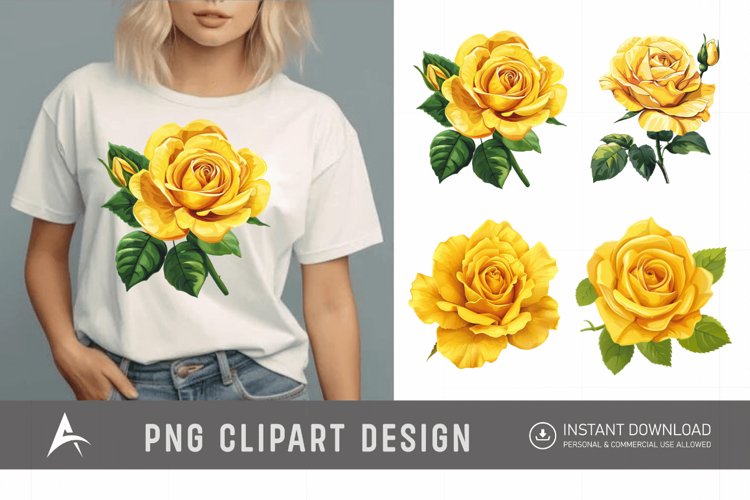 Yellow Rose Clipart Image 7
