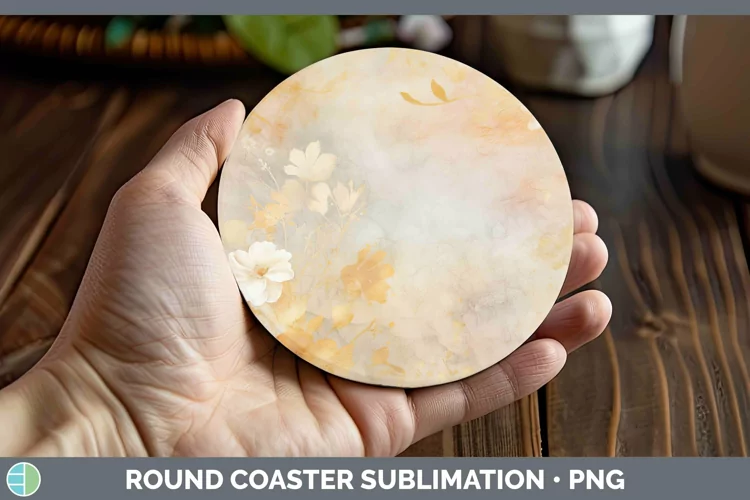 Watercolor Yellow Round Coaster Sublimation Coaster Designs