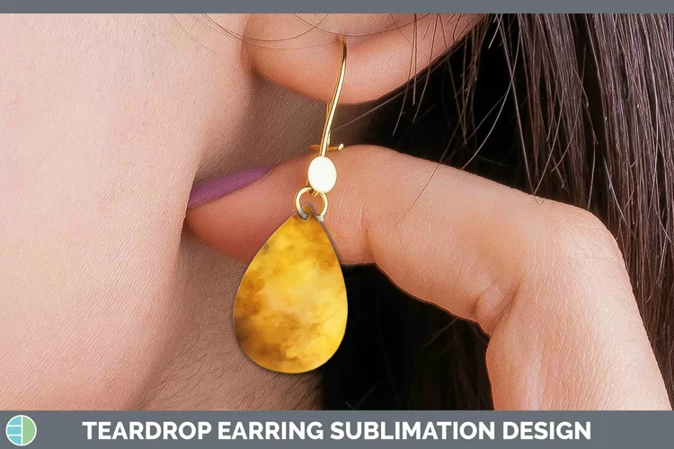 Watercolor Yellow Teardrop Earrings Sublimation Earrings Des